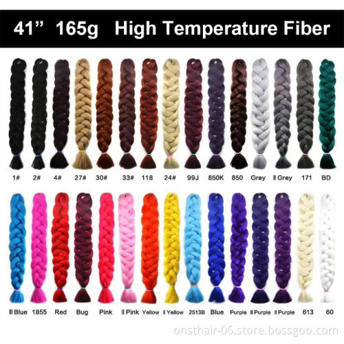 Best price jumbo braid hair extension ombre synthetic 41 inch 165g jumbo braiding for women 2021 cosplay wholesale crochet hair